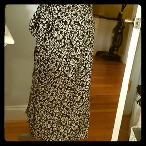 Floral wrap midi skirt